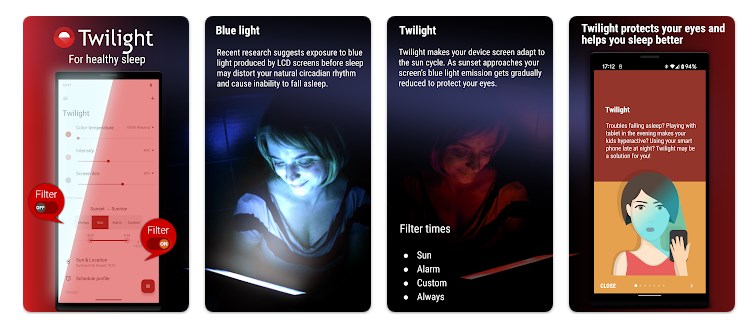 Twilight: Blue light filter Pro 